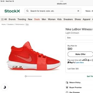 LeBron Witness 8 Light Crimson size 13M NWOT